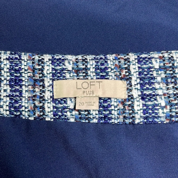 Loft Plus skirt size 20 textured plaid pattern lined side zipper clueless preppy - Picture 9 of 11